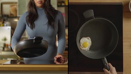 Patelnia o nieprzywierającej powierzchni z pokrywką, 28 cm, iCook video